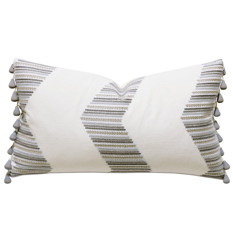 Housse et insert de coussin lombaire brodé à chevrons Cisero, H 15 po x l 26 po x P 6 po