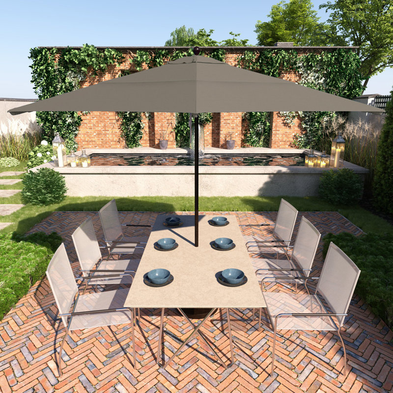 Delora 132'' Market Umbrella, Taupe- Pacifica, Black
