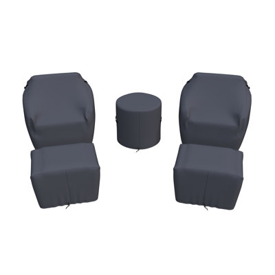 Cambelle 2-Person Outdoor Swivel Seating Group with Ottomans by Arlmont & Co.