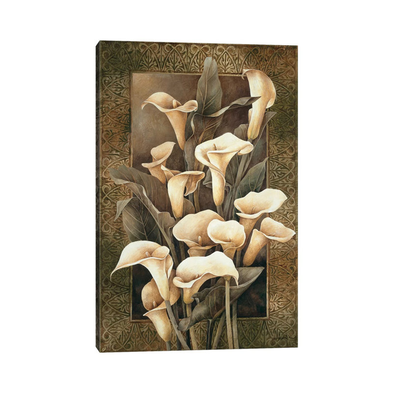 Golden Calla Lilies 1 Piece Wrapped Canvas Wall Art, 30.48 cm H x 45.72 cm W