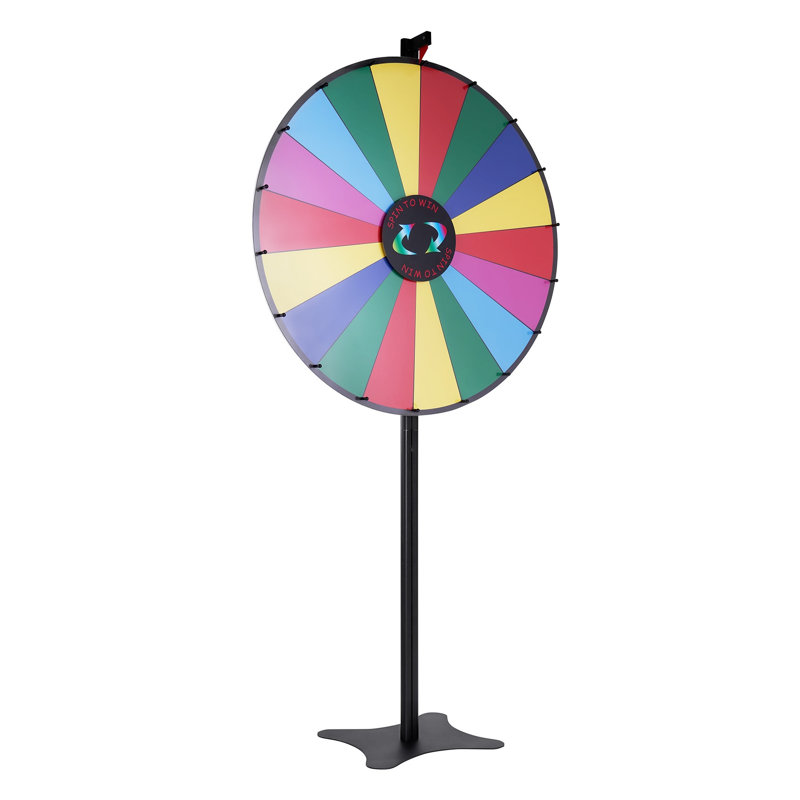 Roue de jeu pivotante de 36 pouces avec support - jeu de fortune effaçable à sec 18 fentes pour salons, carnavals et fêtes