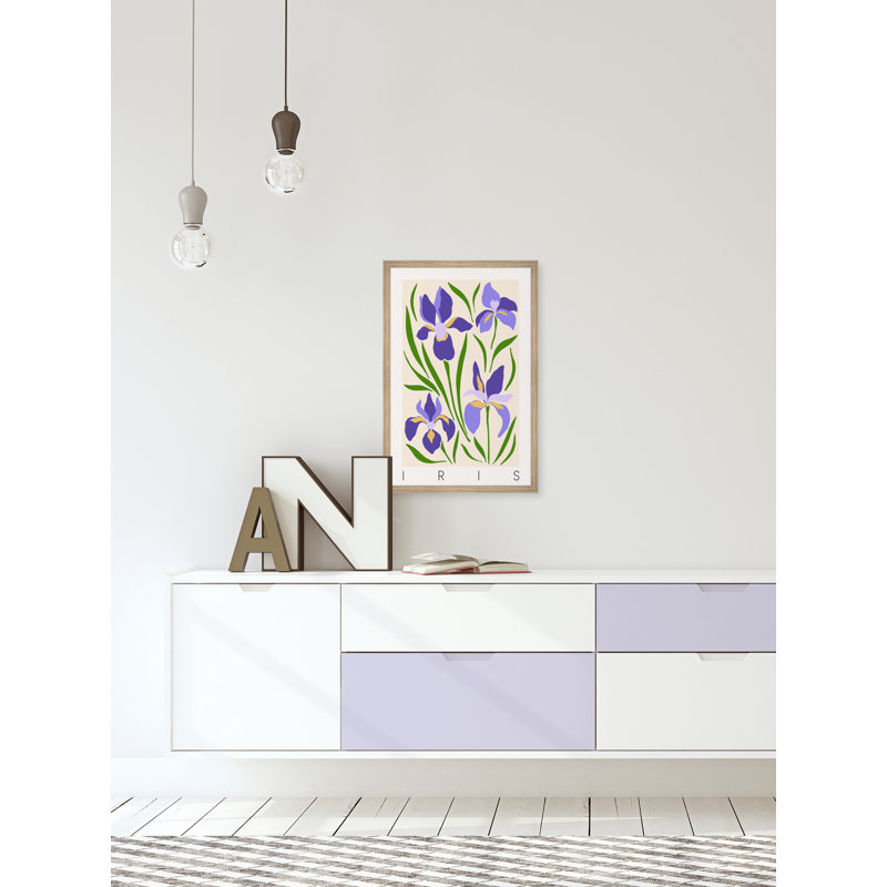«Wild Iris Flowers», reproduction encadrée, H 45 po x l 30 po x P 1,5 po