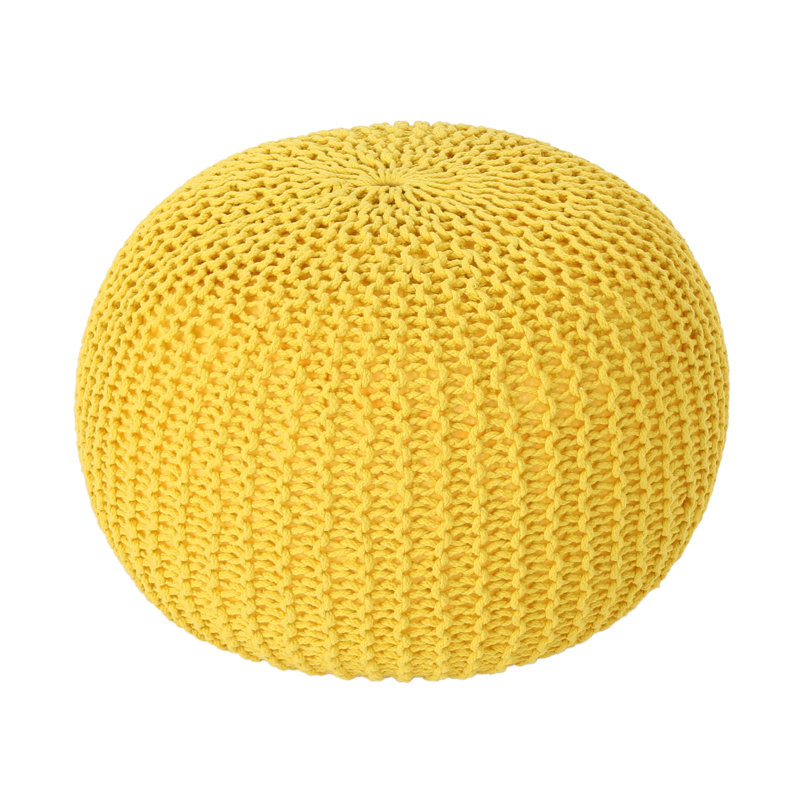 Moorer Upholstered Pouf, Yellow
