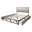Lit plateforme double en métal avec rangement en chêne naturel-106491483-106491489