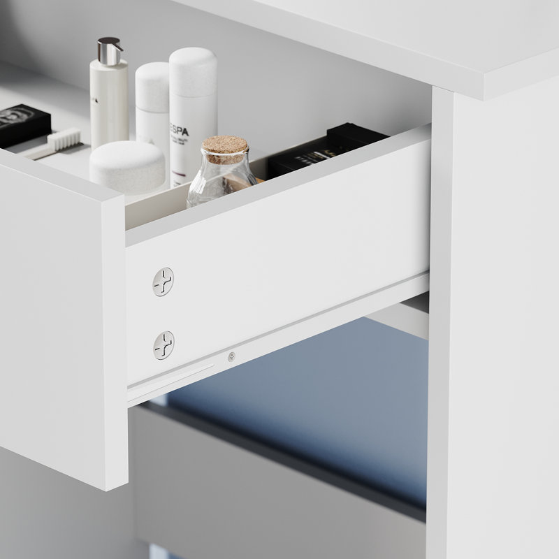 Samire Dressing Table with Mirror, White
