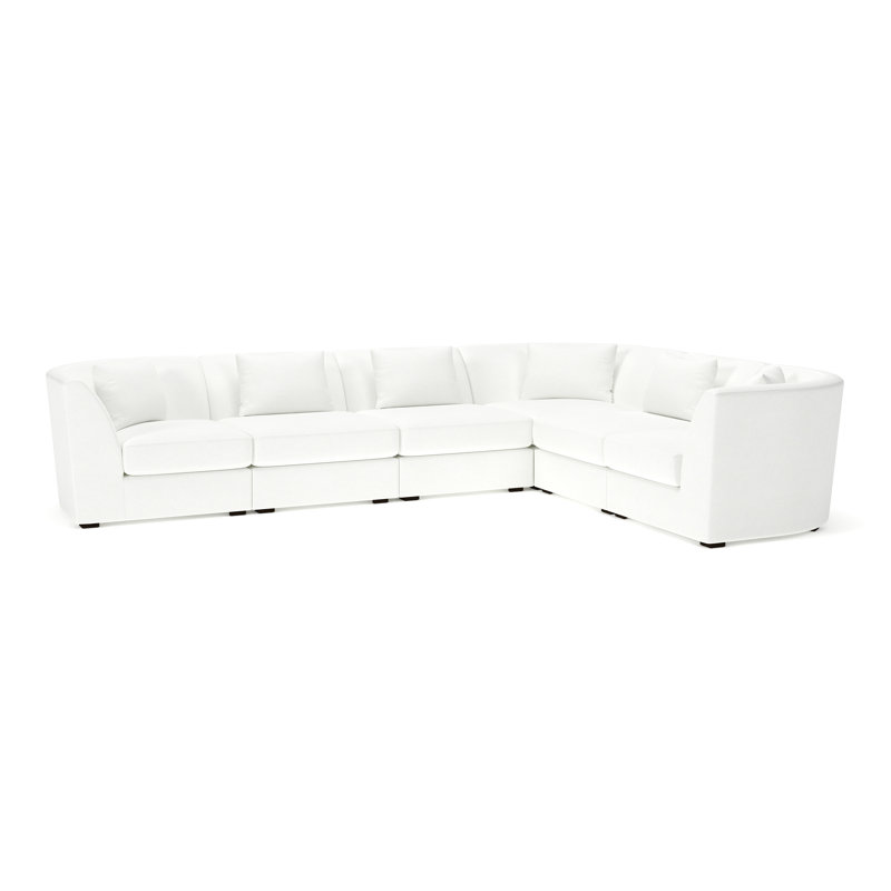 Krista 6-PC Curved Modular Sectional, John Flour Performance Linen Blend