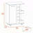 Bar Cart, Two External Shelves, Four Casters, Six Built-In Wine Rack, Single Door Cabinet-683740891