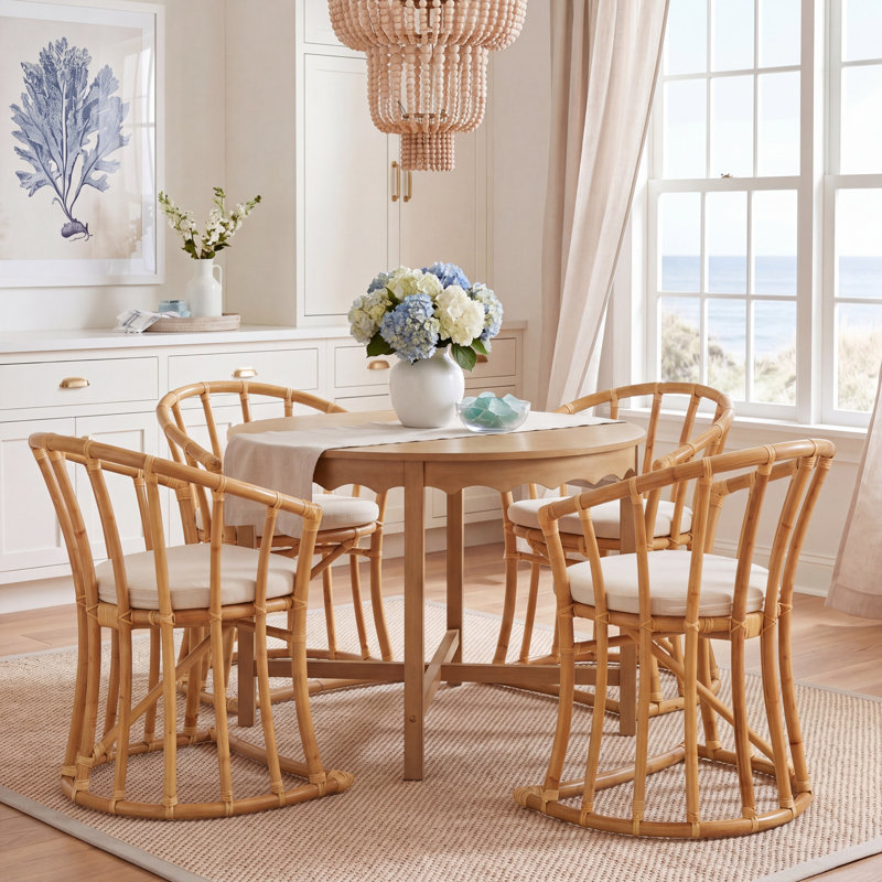 Chaise avec accoudoirs rembourrée en coton Ferryhill, Naturel