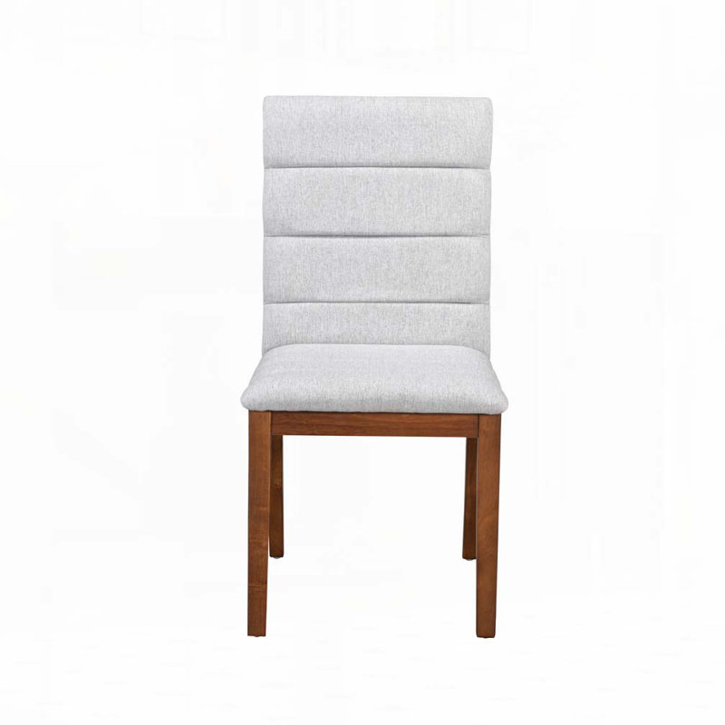 Chaises de salle à manger rembourrées modernes, Noyer, Blanc