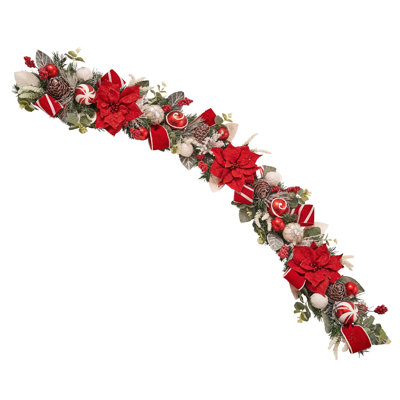 Guirlande de poinsettia rouge givré