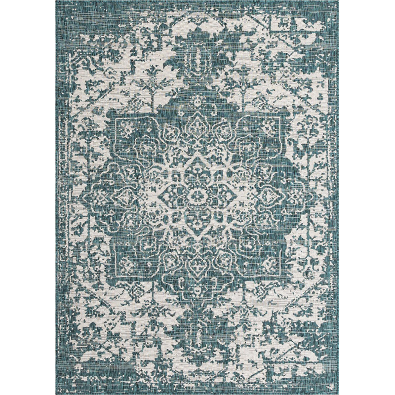 Power Loom Teal Indoor/Outdoor Rug, Rectangle 160 x 221cm