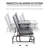 Patio Glider Bench With Center Table In Gray. Metal Frame For Backyard Garden Porch. Double Gliding Relaxation. Breathable Fabric . Supports 726 Lbs. Total.  Outdoor Coffee