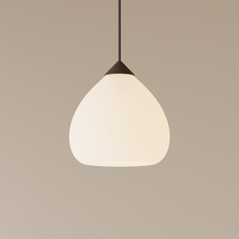 Gulp Pendant Light, Walnut, 17.6" H x 9.45" W x 9.84" D, Black