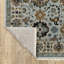 Tapis de couloir oriental tissé à la machine bleu et ivoire 8 po avec franges