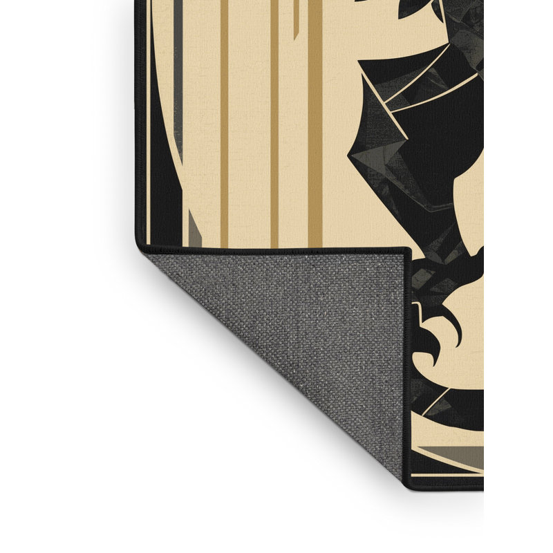 Tapis à motif géométrique doux et moelleux de couleur rouge moelleux Art Deco, 8 x 12