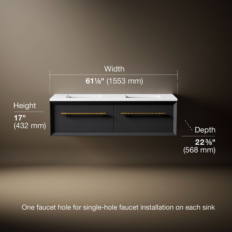 Enivo 60" Vanity With Quartz Countertop, Sink And Hardware Included, Gloss Black