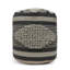Pouf fabriqué à la main beige et gris foncé - Tissu recouvert de laine et de coton rembourré 16 po x 16 po x 16 lb, capacité de 250 lb, nettoyage des taches seulement, conception cylindrique 250 lb