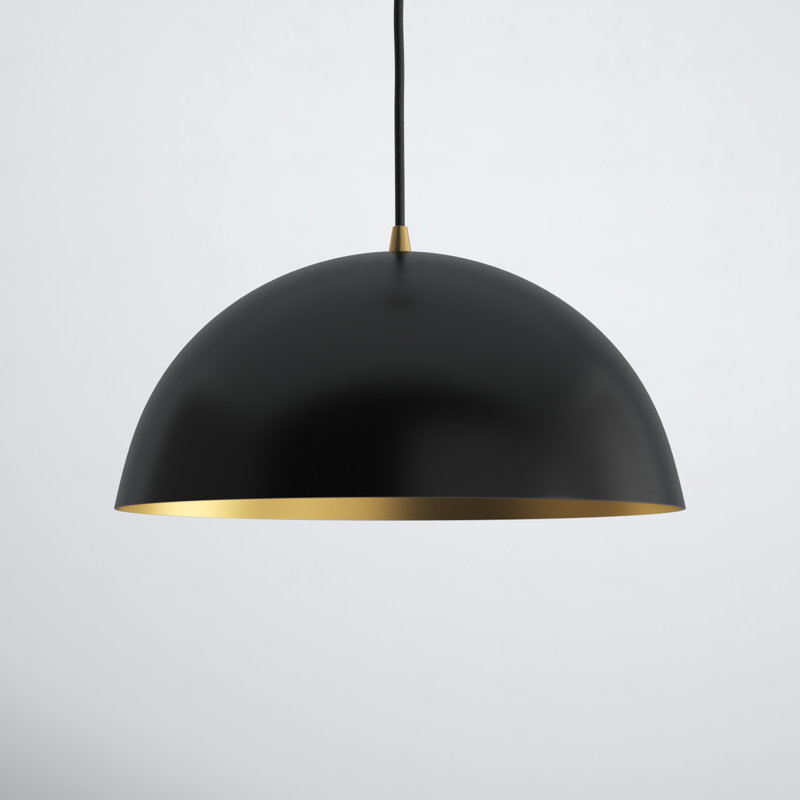 Luminaire suspendu conique à 1 lumière Carsley, Noir