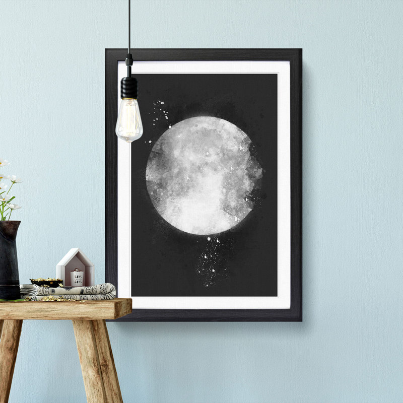 The Beauty of the Moon - Picture Frame Painting Print, Black Framed, 45cm H x 33cm W x 2cm D
