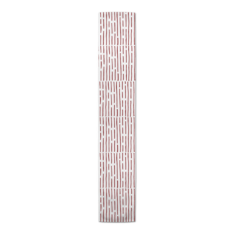Radegunda Striped Table Runner, 90" x 16", Red