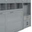 Lit escamotable simple simple avec placard, tiroirs et bureau - gris (OLD SKU: LP000595AAE-1)