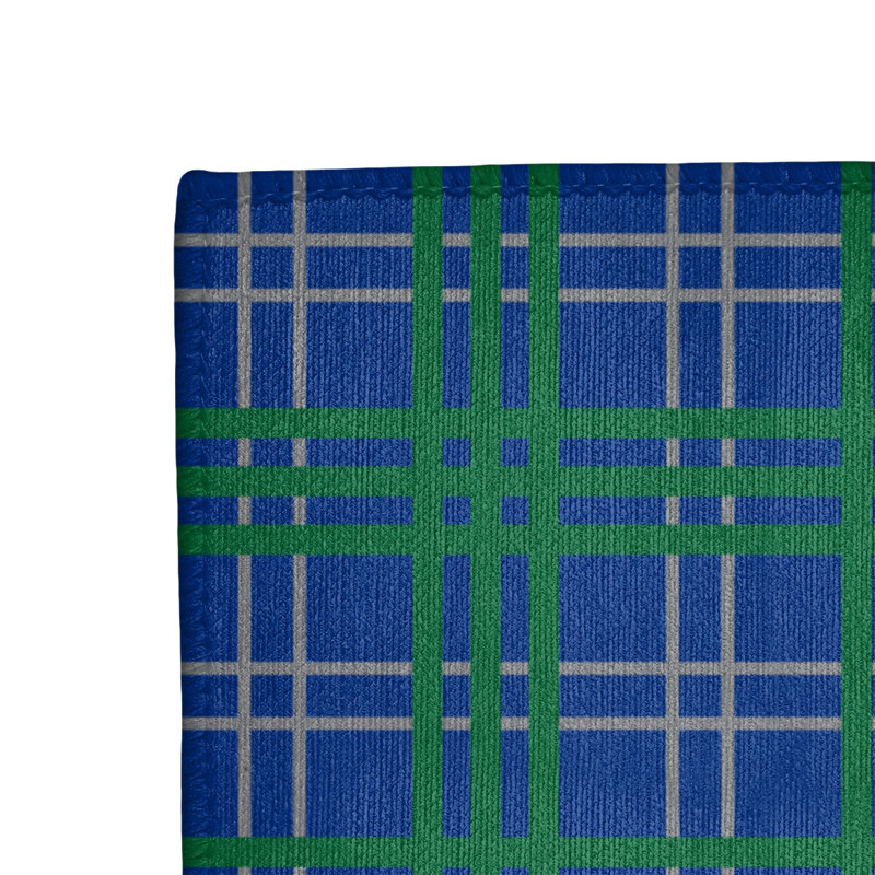 Tapis à carreaux bleu, Rectangle 9 pi x 12 pi