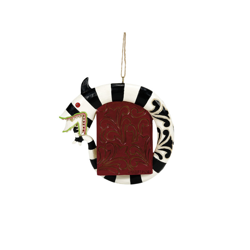 Ornement en forme de vers de sable et de livre Jim Shore Beetlejuice
