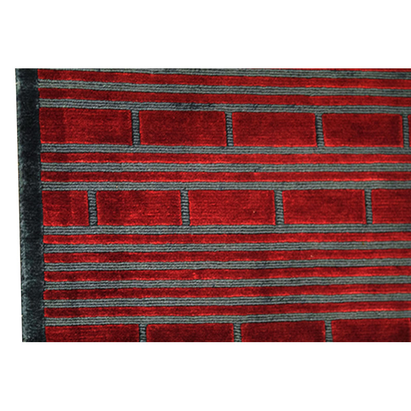 Hand-Knotted High-Quality Wine and Brown Area Rug