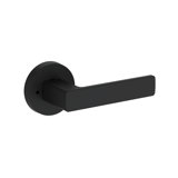 Sharpe Privacy Lever with Contemporary Round Rose in Satin Nickel