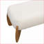 Repose-pieds, blanc neige moderne bouclé long et mince | Polyvalent salon / chambre à coucher / couloir | Pieds en bois d'hévéa noyer brun