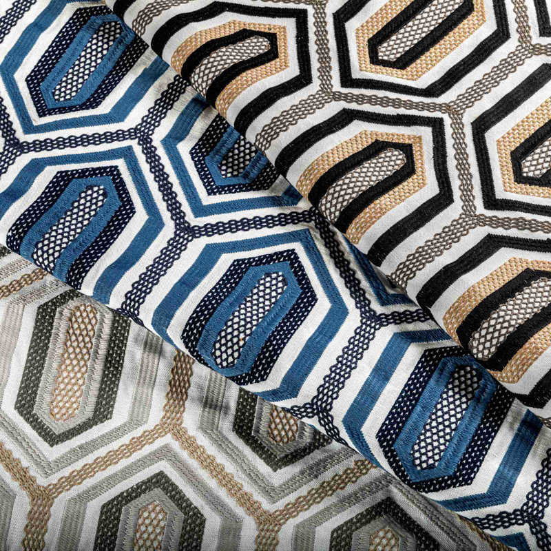 Trad Nouveau Kaleidoscope Emb Fabric, Natural