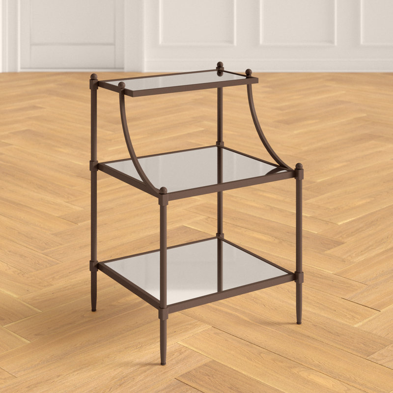 Inklen End Table with Storage, Metal Works