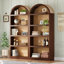 Armoire de rangement autoportante bicolore avec plateau arqué en tissu-736552583