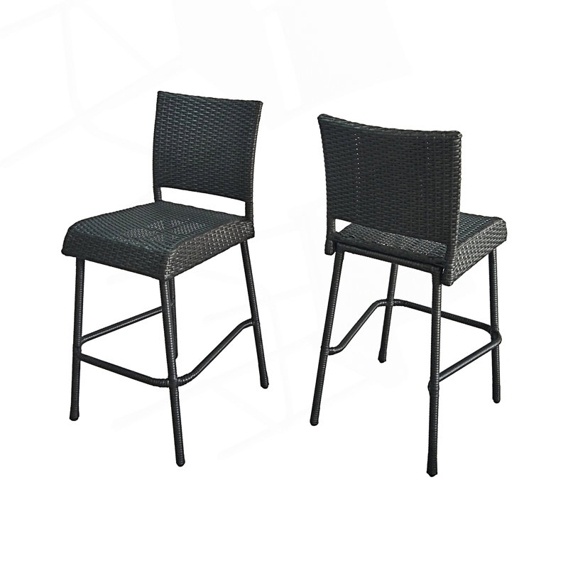 Ensemble de 2 tabourets de bar sans accoudoirs pour l'extérieur, Gray
