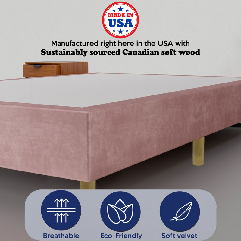 Lit en bois massif Wetherbee, H 15 po x l 44 po x L 75 po, Rose foncé