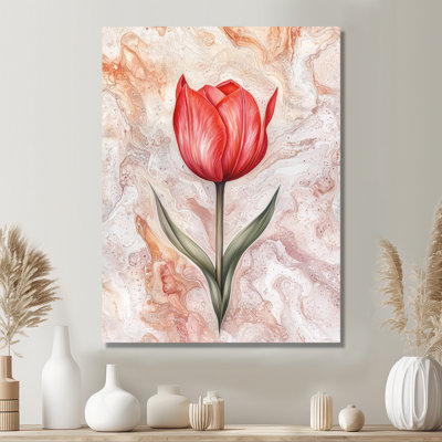 Velours symphonie de tulipes rouges I - art mural floral en métal, impression de tulipes