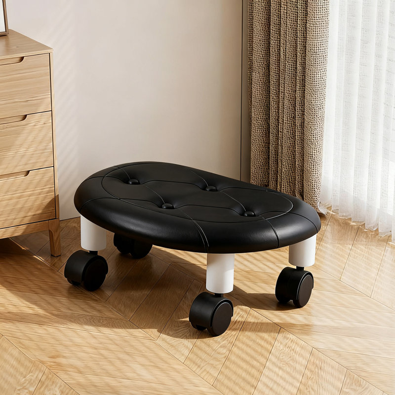 Accent Stool With Rolling Wheels