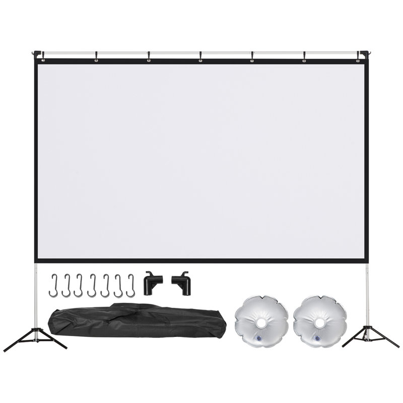 Afelix White 134Cm x 231Cm Portable Folding Frame Projector Screen