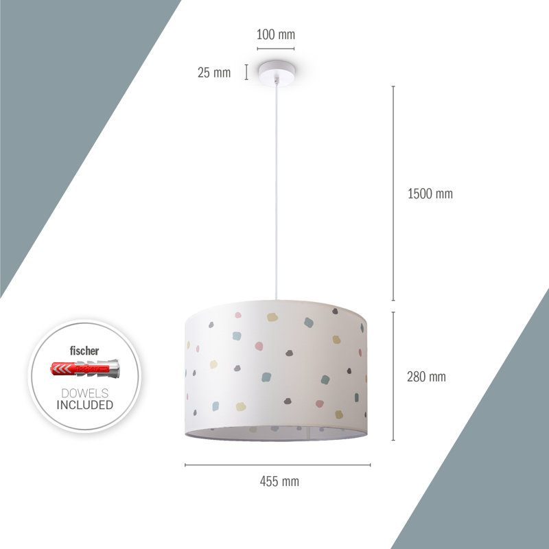 Drum pendant lamp 1-light Catlett