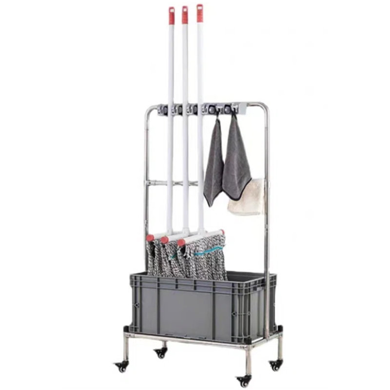 Mobile Cleaning Tool Storage And Drain Rack
