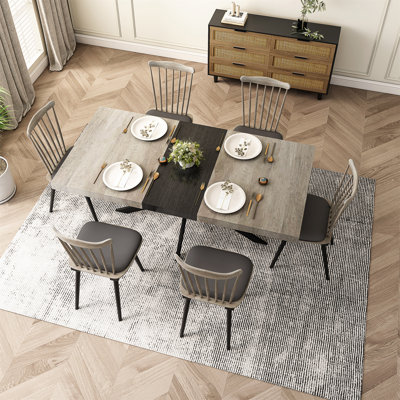 55.11'' -70.86"Retro Rectangular Stretch Dining Table