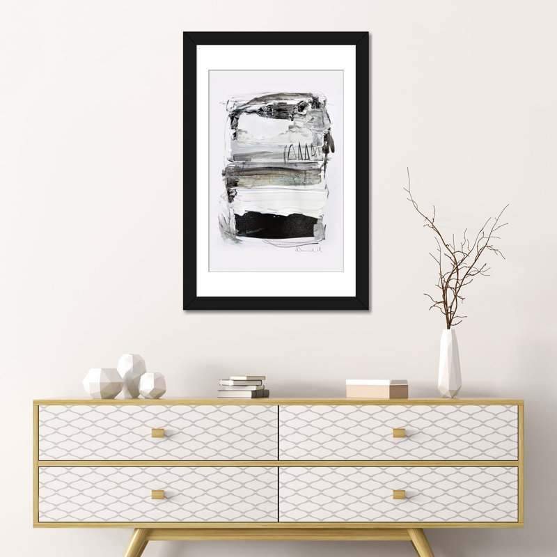 « neutral tons i », impression sur toile, H 26 po x l 18 po x P 1,5 po, Toile avec cadre noir