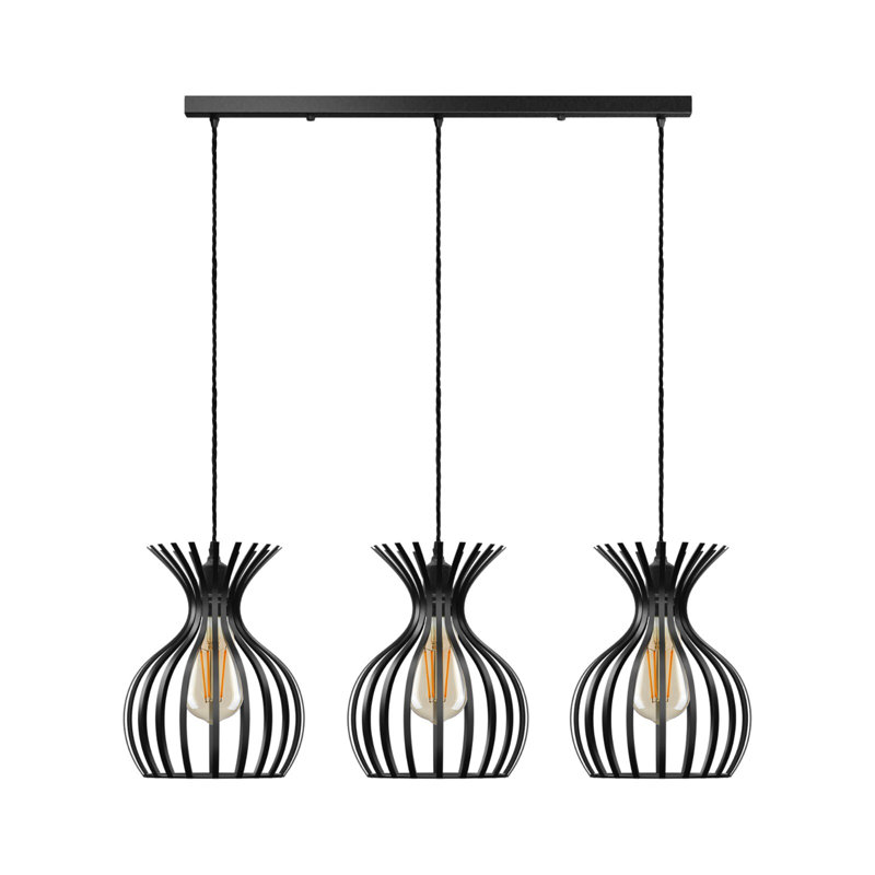 Deleesa 3 - Light Black Caged Pendant, No