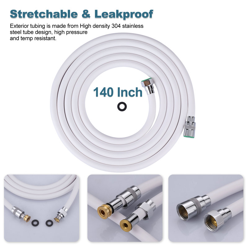 Shower Head Hose Extension For Bathing, White