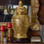 24" Spiral Lattice Temple Jar - Gold-267414860