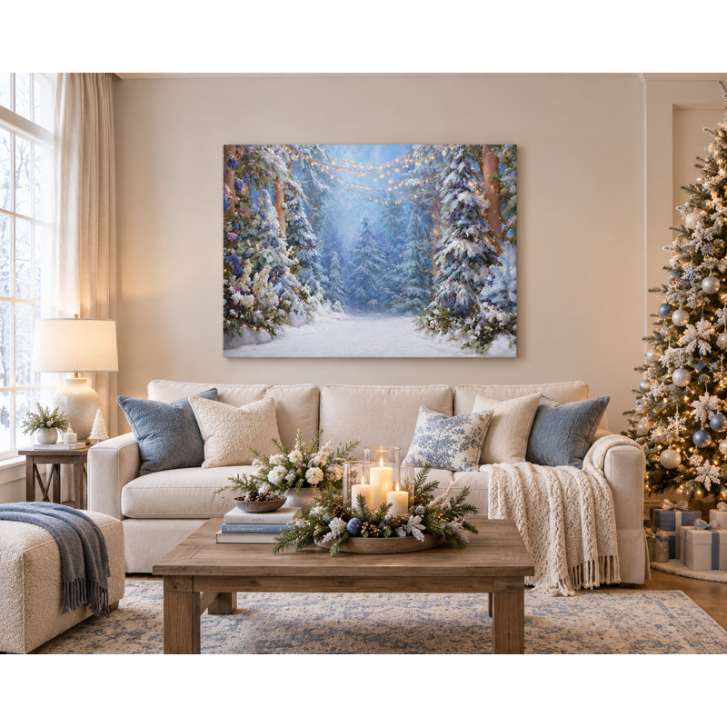 «Winter Lights Enchanted Path», art mural sur toile tendue, H 30 po x l 40 po