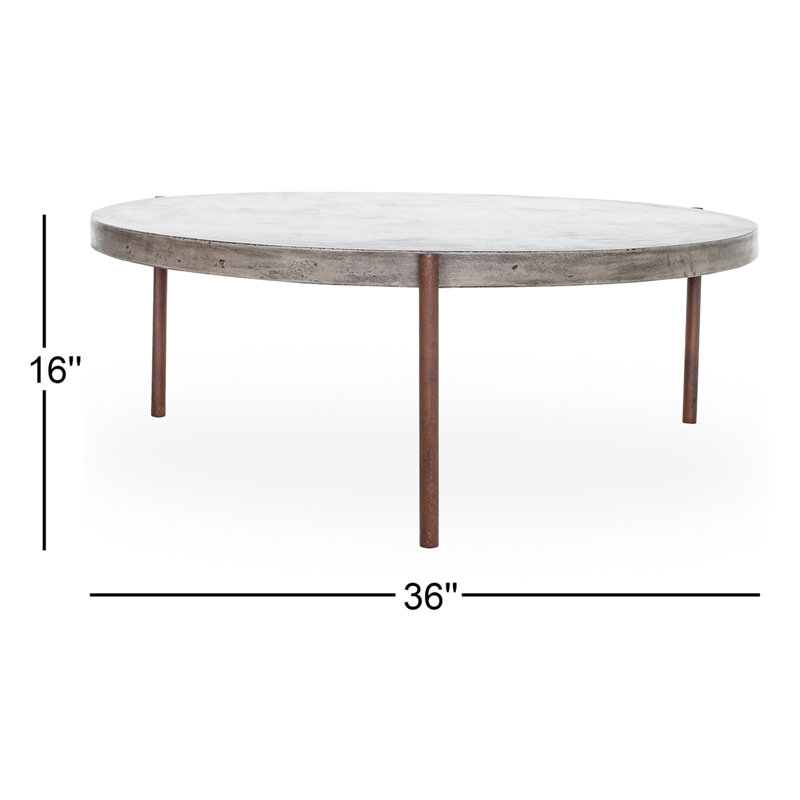 Ebbe 3 Legs Coffee Table, Dark Gray/Rusty