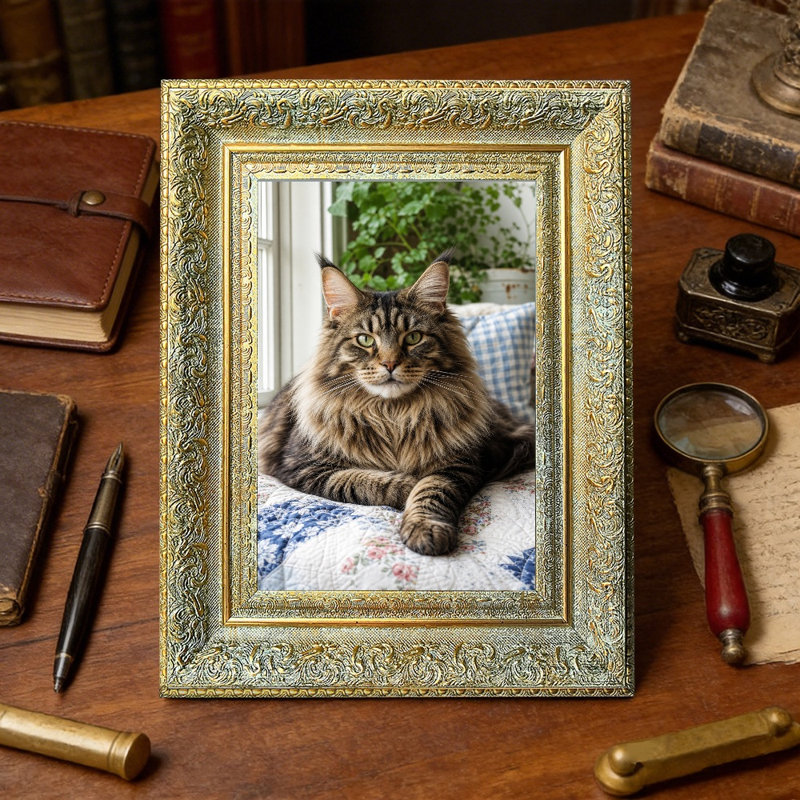 Cadre photo 8 "x 10" or antique 1PC, Or antique, 1, 8 po x 10 po