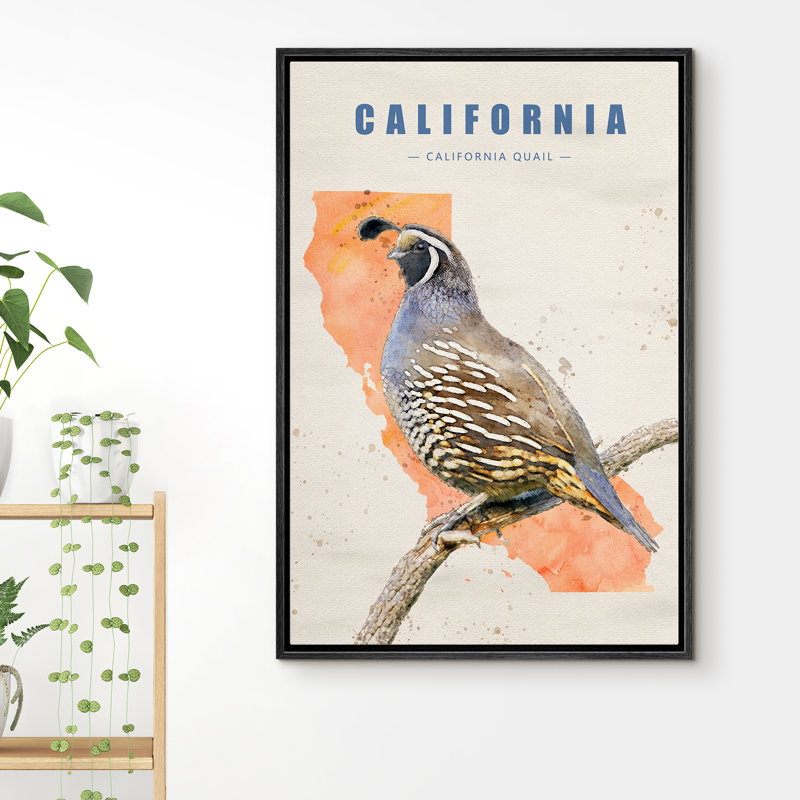 Oiseau caille bleu IDÉE4WALL, H 24 po x l 16 po x P 1,5 po, Noir
