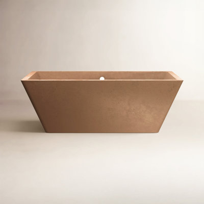 Mendocino NativeStone Concrete 66" x 34" Freestanding Soaking Bathtub